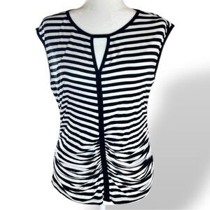 Vince Camuto Monochrome Striped Sleeveless Top